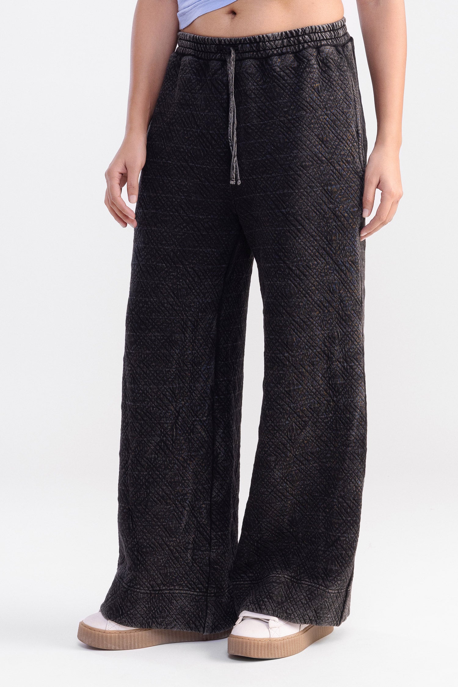 Quilted Charcoal Track Pants