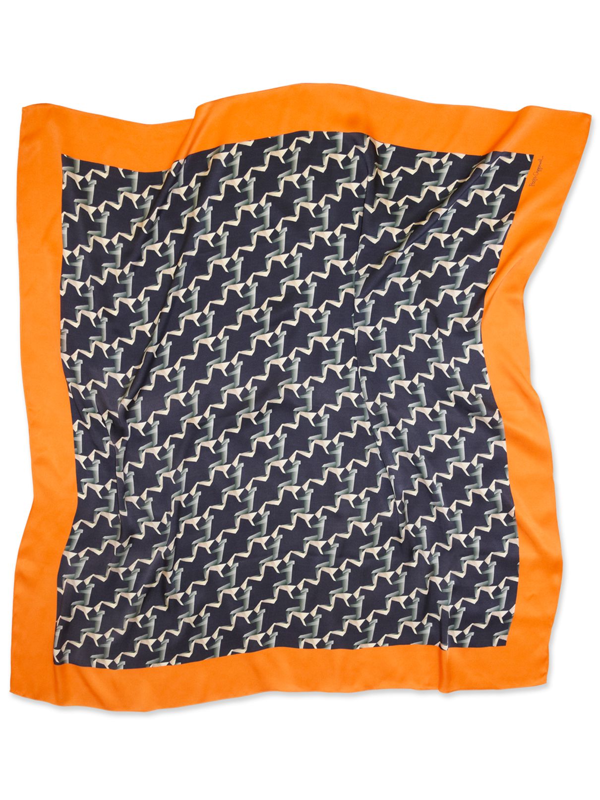 Blue Robotic Love Silk Scarf