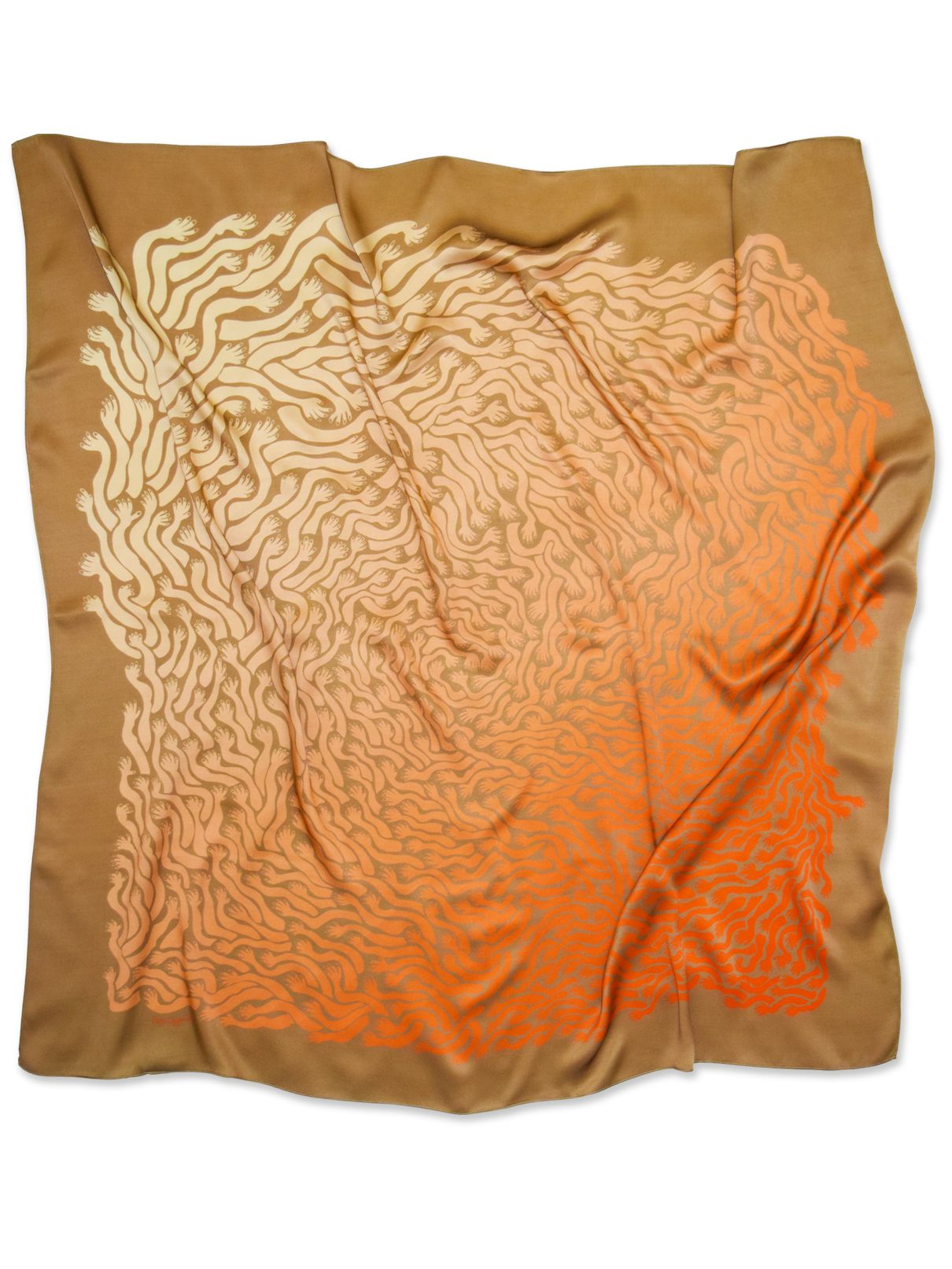 Gold Act Silk Scarf