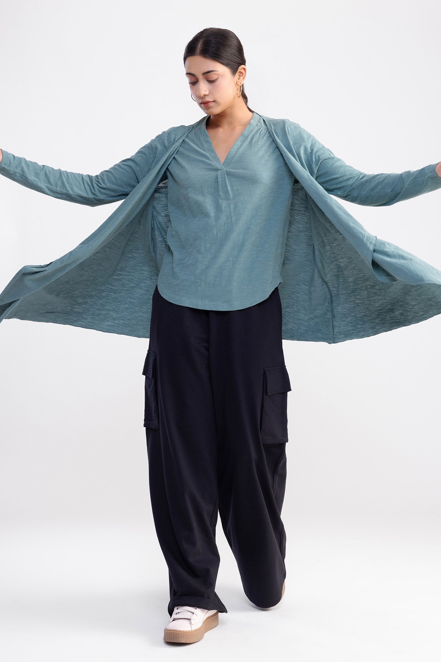 City Wrap Shrug Teal