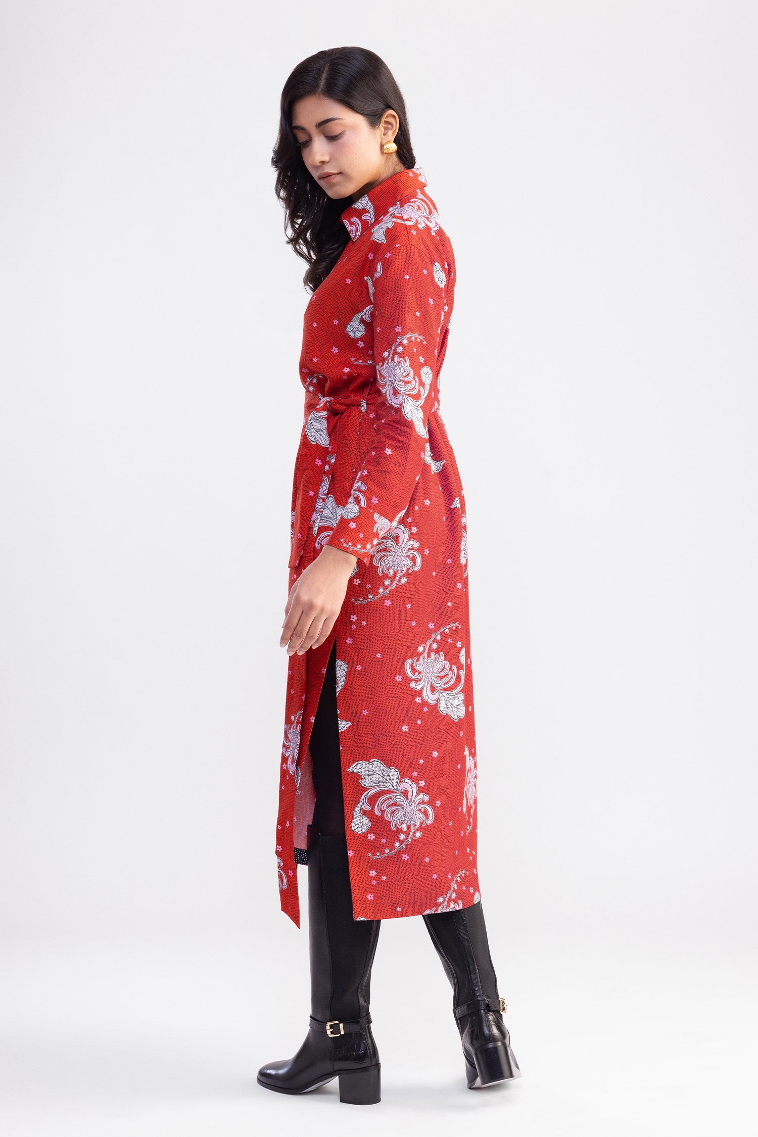 Crysanthmum Joy Shirt Dress