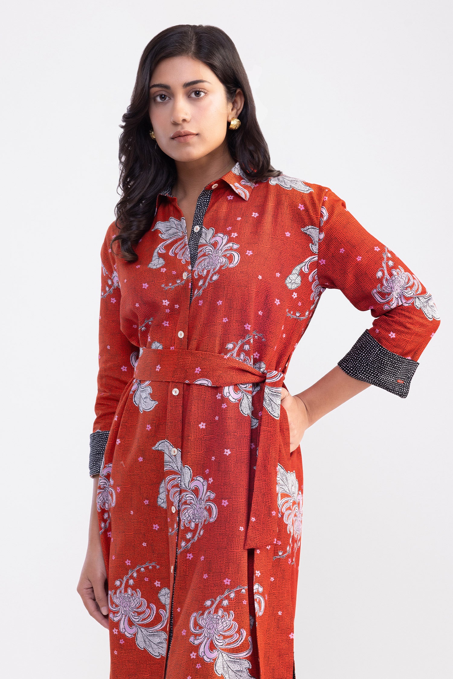 Crysanthmum Joy Shirt Dress
