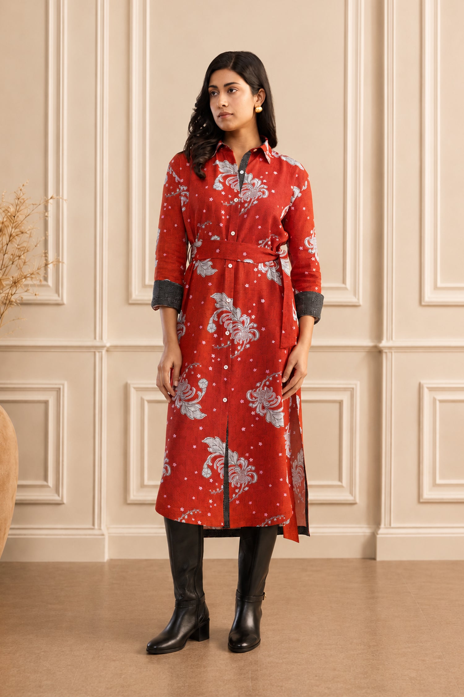 Crysanthmum Joy Shirt Dress