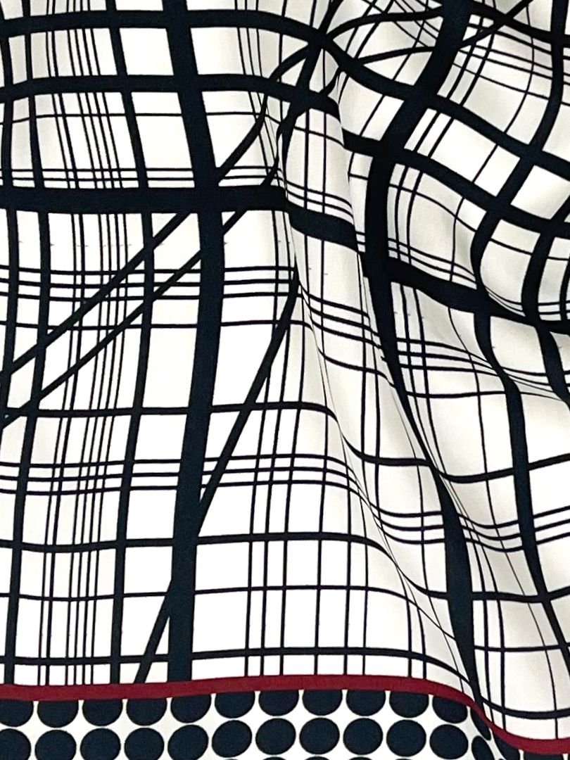 Grid B&W Pocket Square