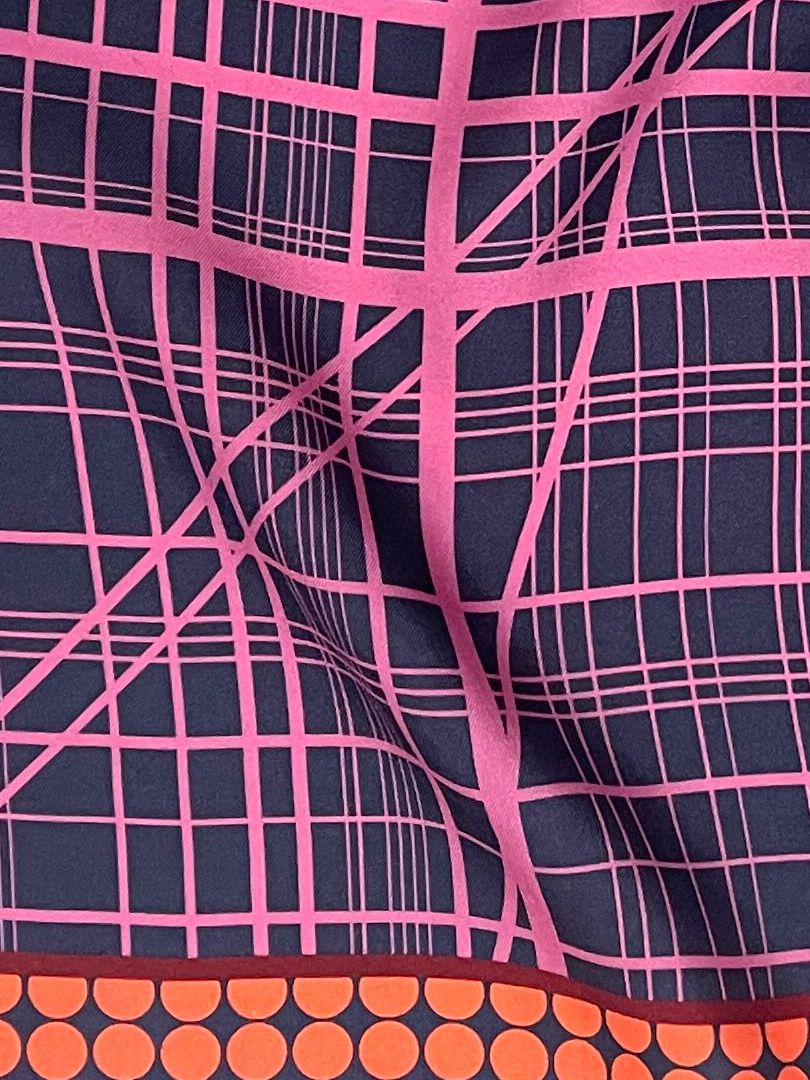 Grid Fuchsia Pocket Square