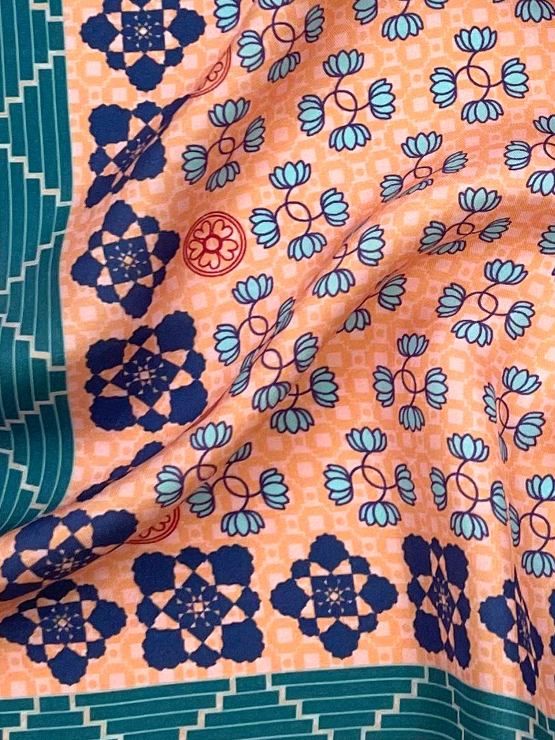 Hampi Peach Pocket Square