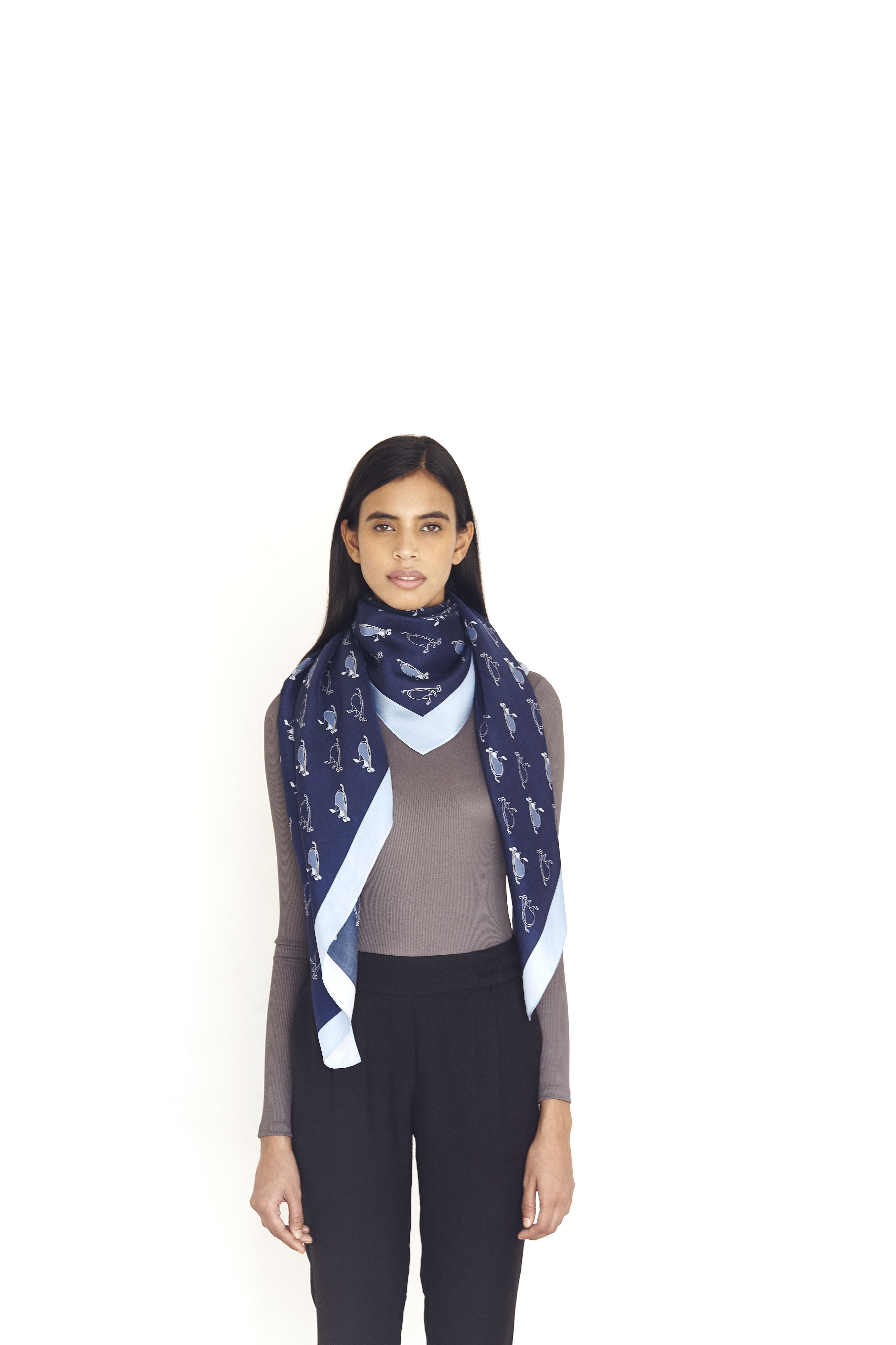 Robotic Rabbit Silk Scarf