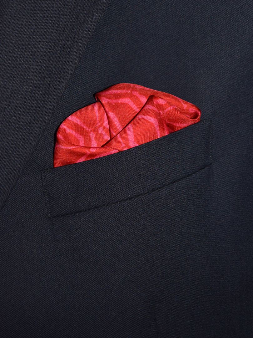 Red and Pink Diamond Pocket Square