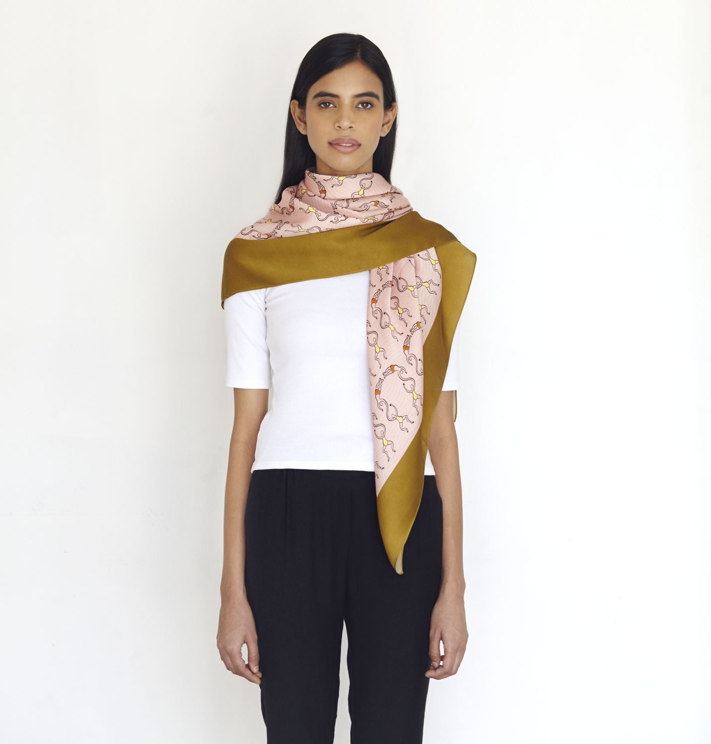 Pink Happy Silk Scarf