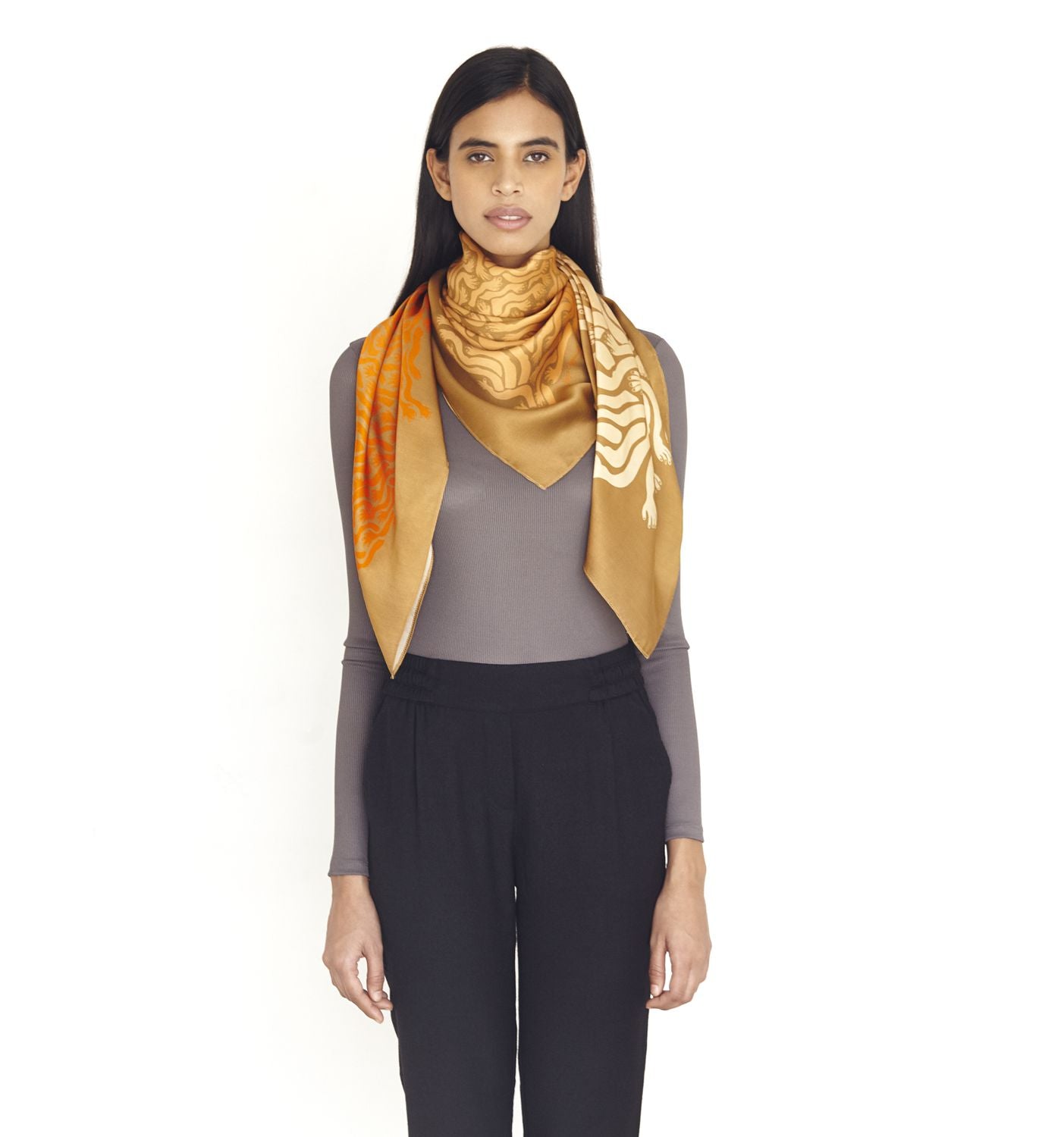 Gold Act Silk Scarf