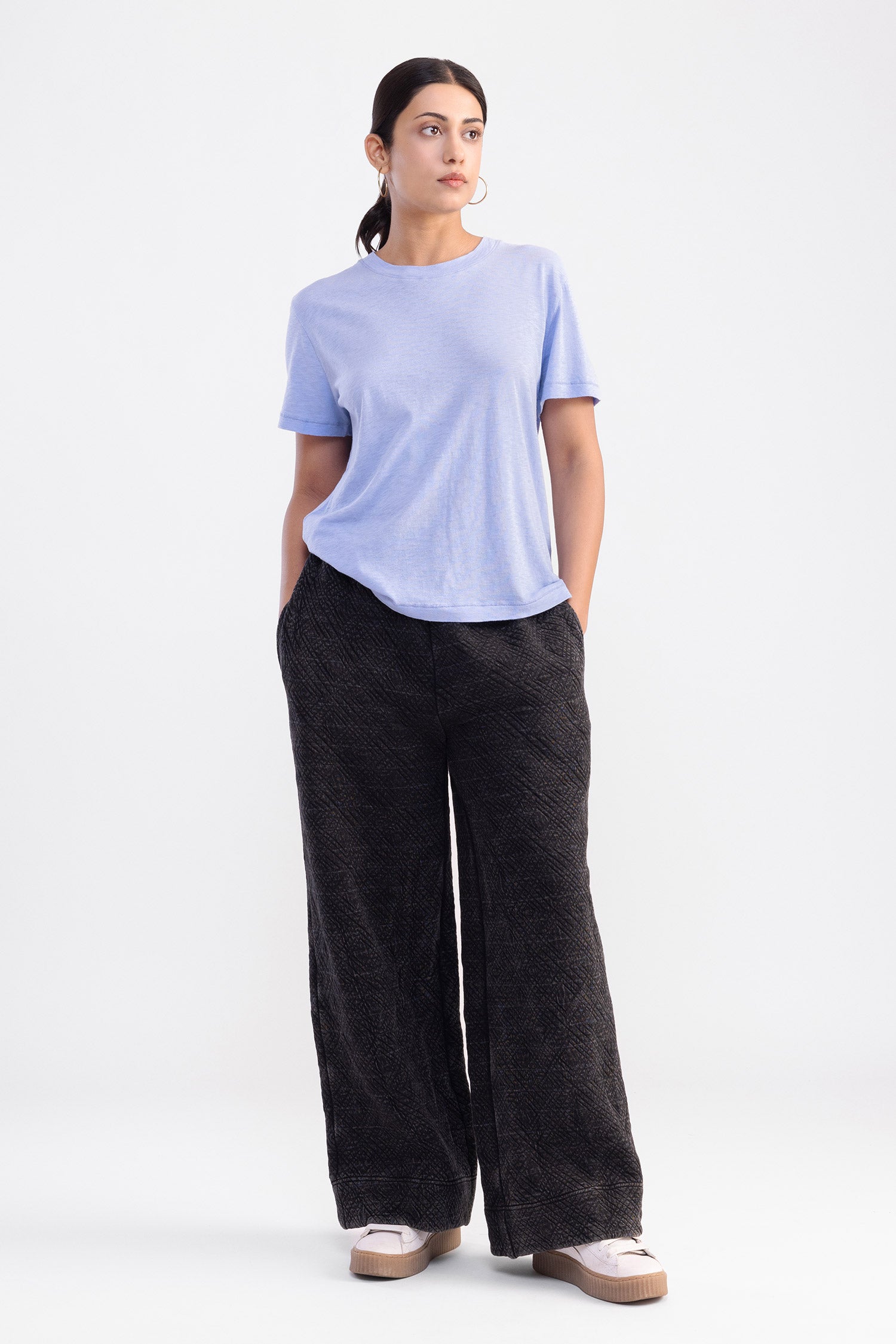 Quilted Charcoal Track Pants