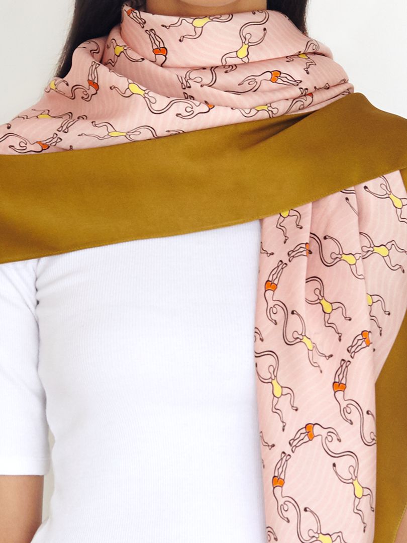 Pink Happy Silk Scarf