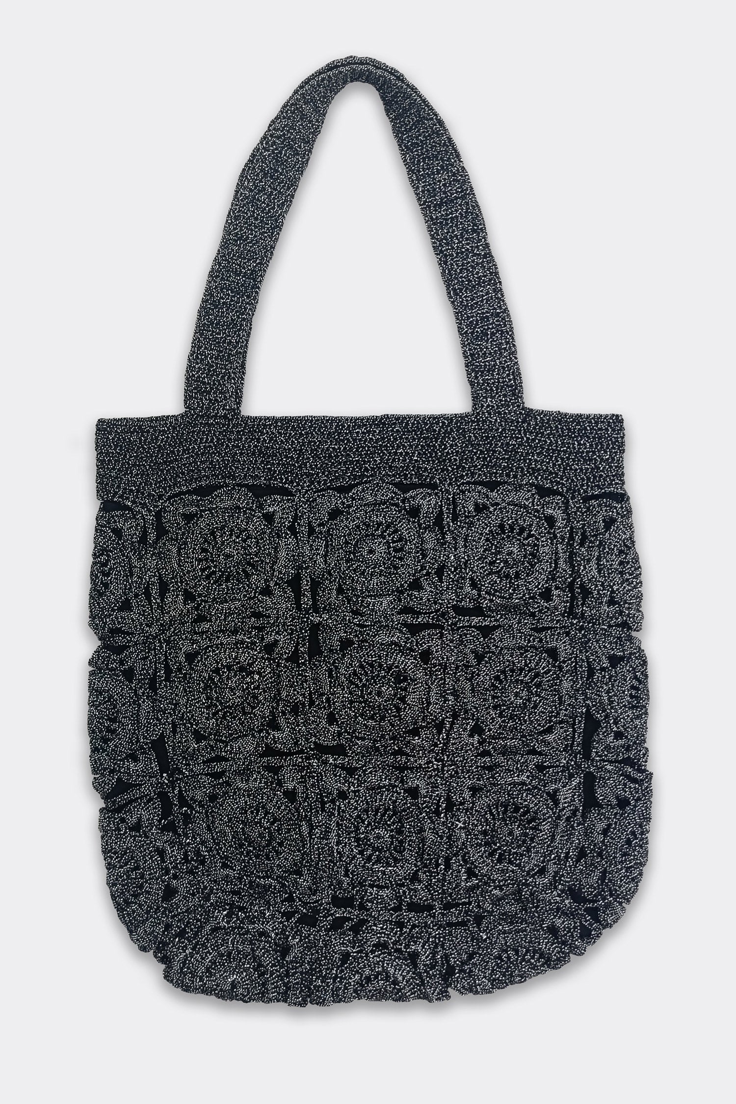 Floral Charcoal Tote Bag