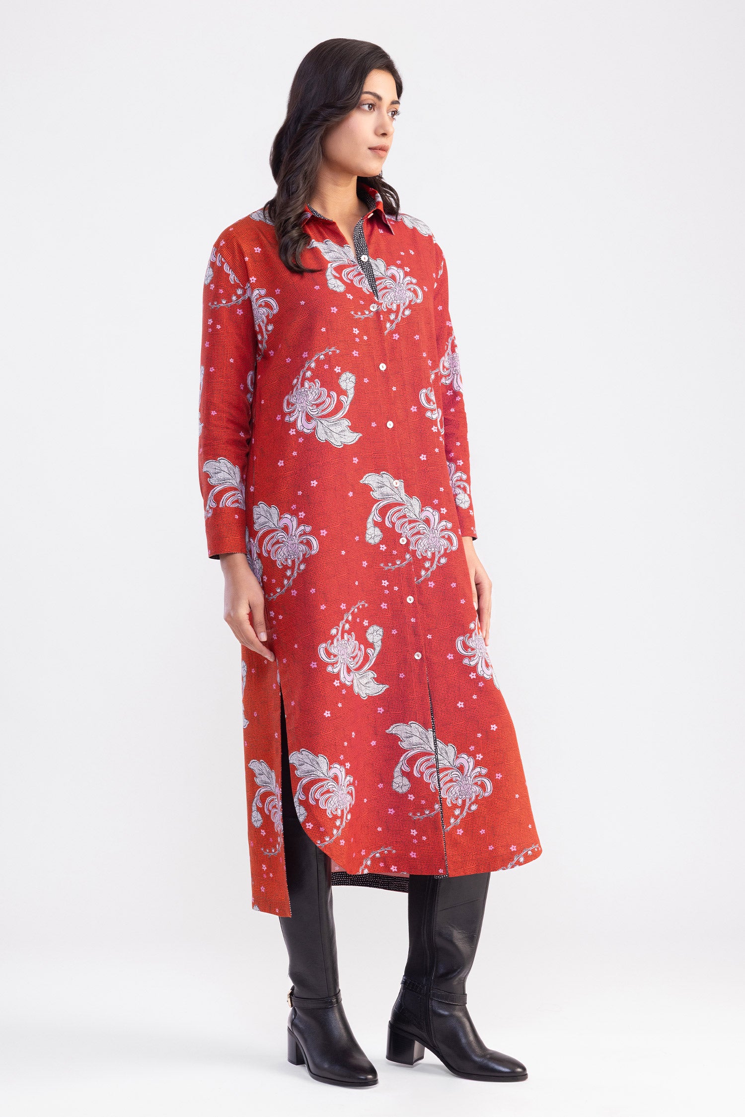 Crysanthmum Joy Shirt Dress