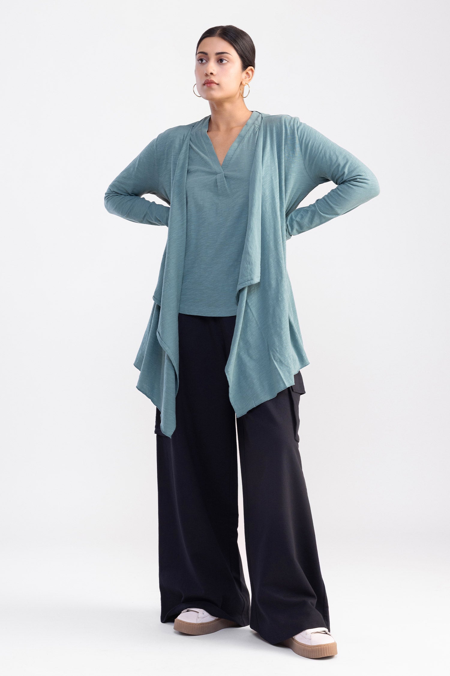 City Wrap Shrug Teal