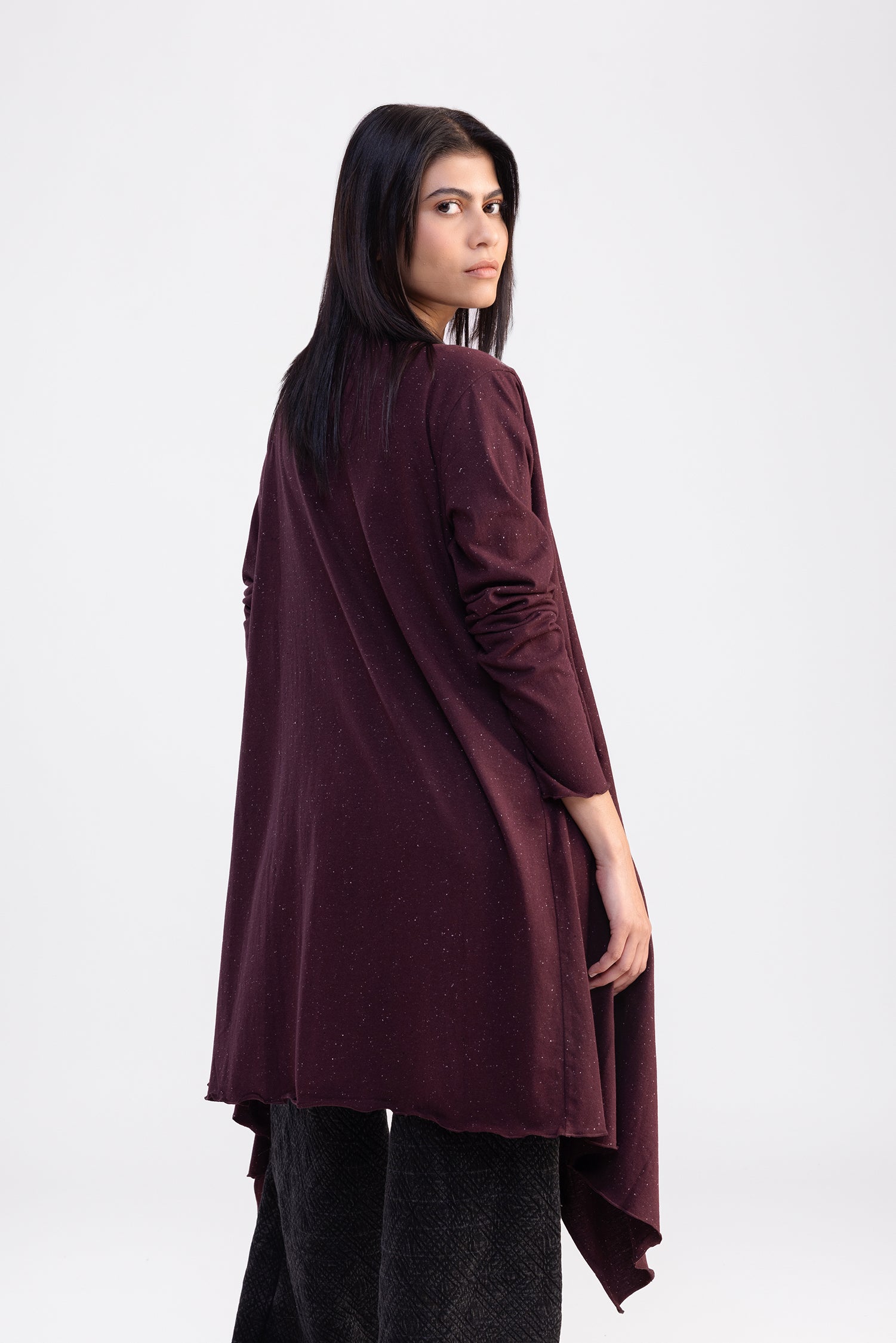 City Wrap Shrug Maroon Long