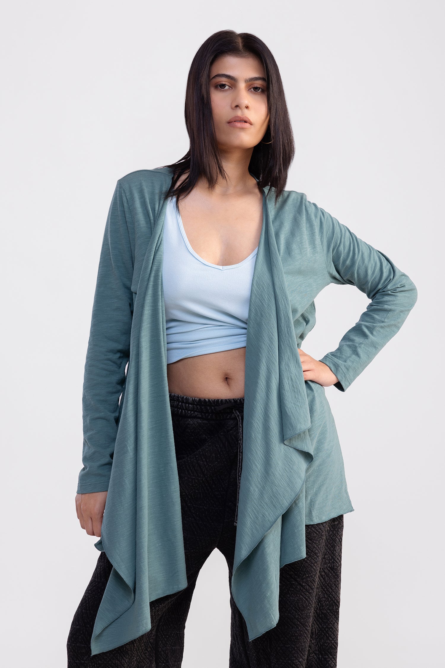 City Wrap Shrug Teal Short