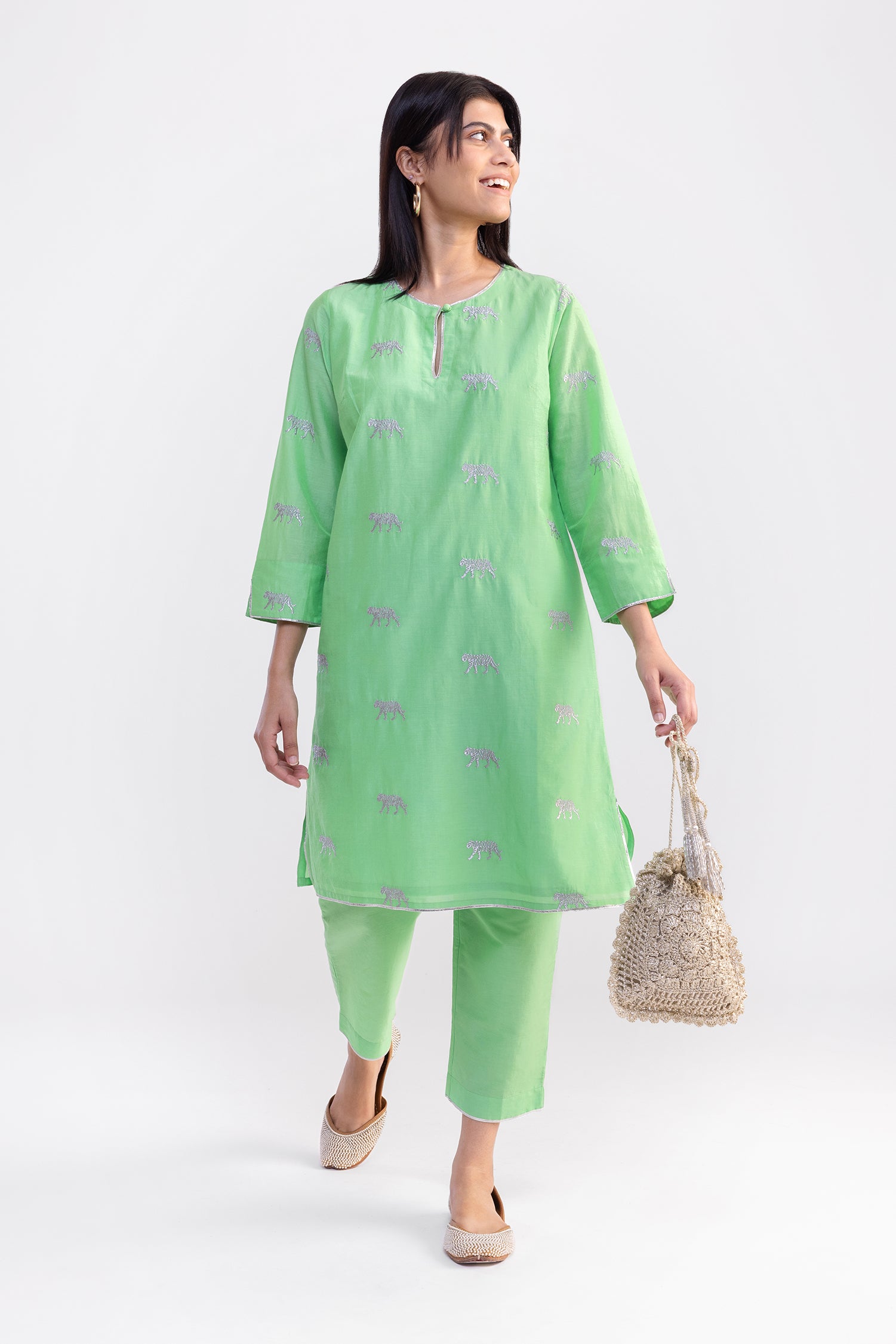 Royal Heiress Green Kurta Set