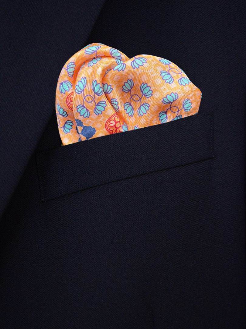 Hampi Peach Pocket Square