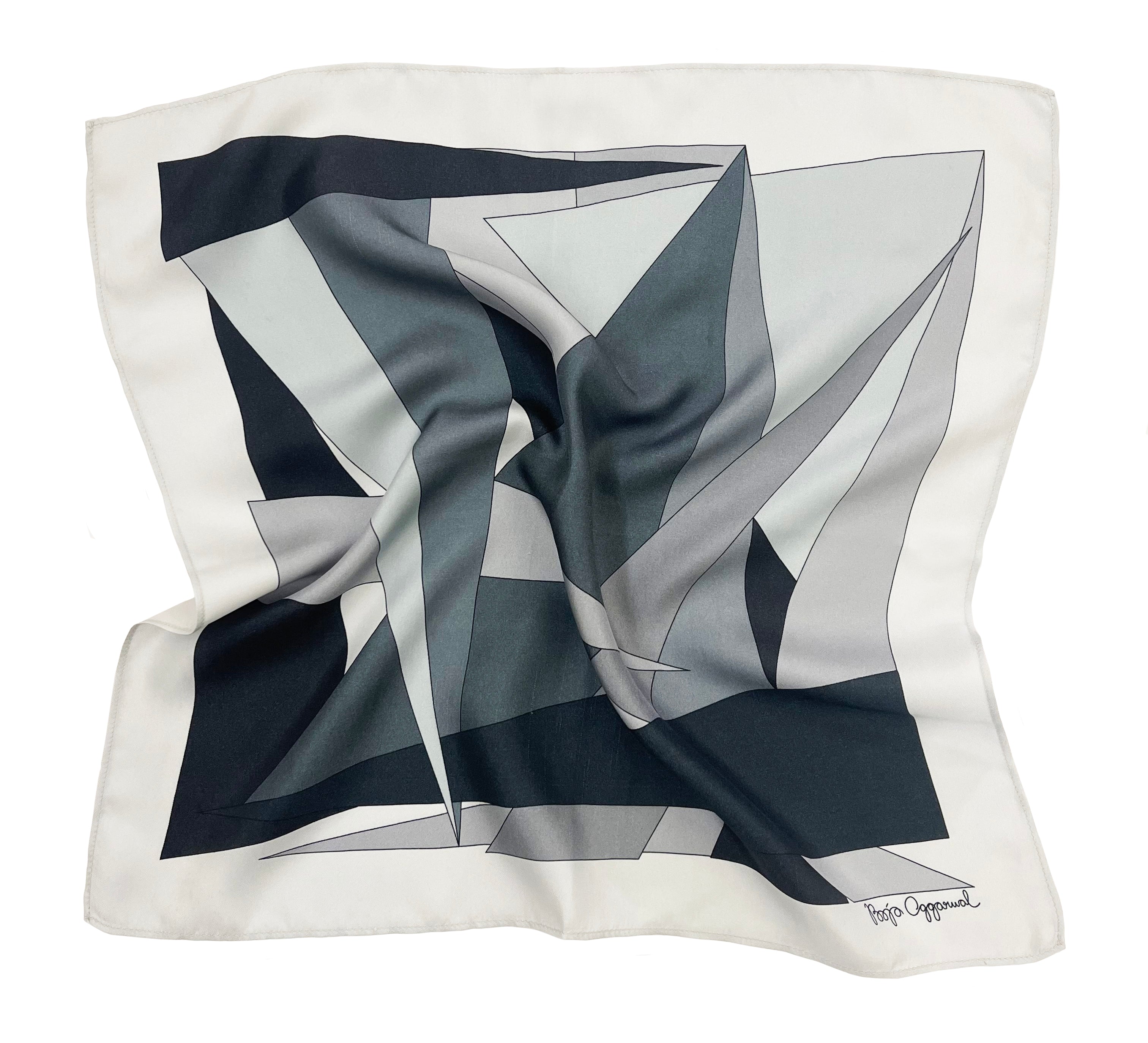 Triangle Grey Pocket Square
