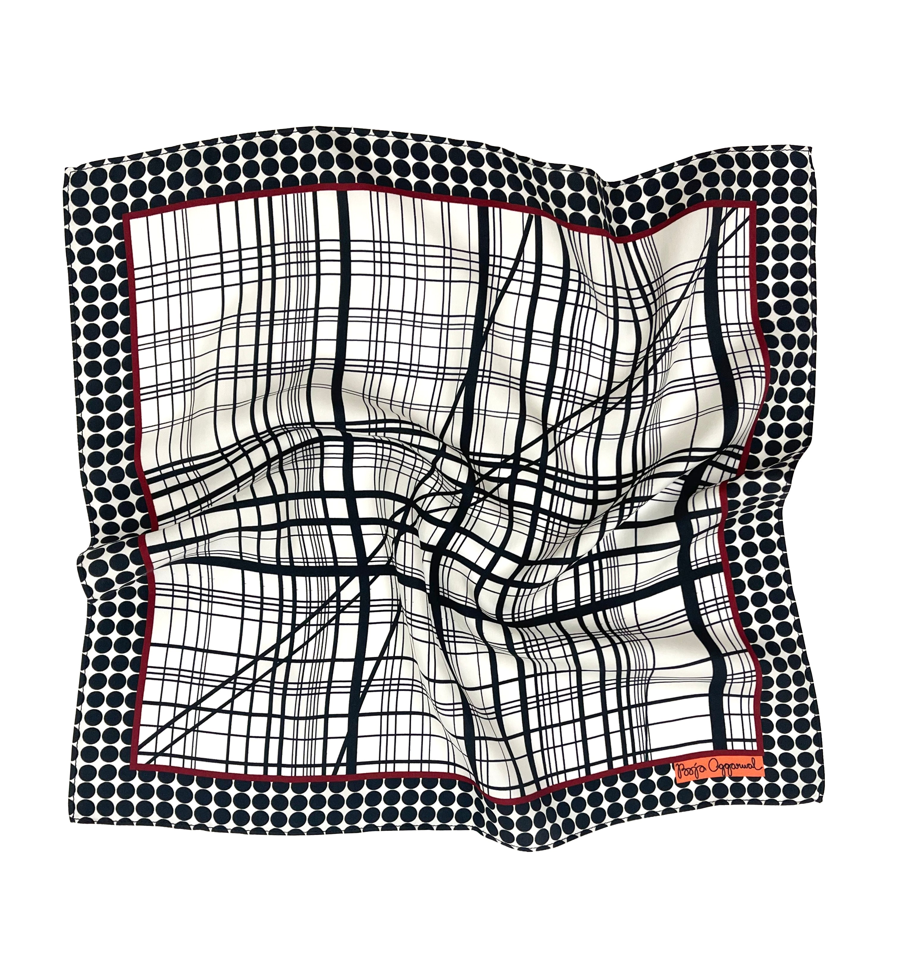 Grid B&W Pocket Square