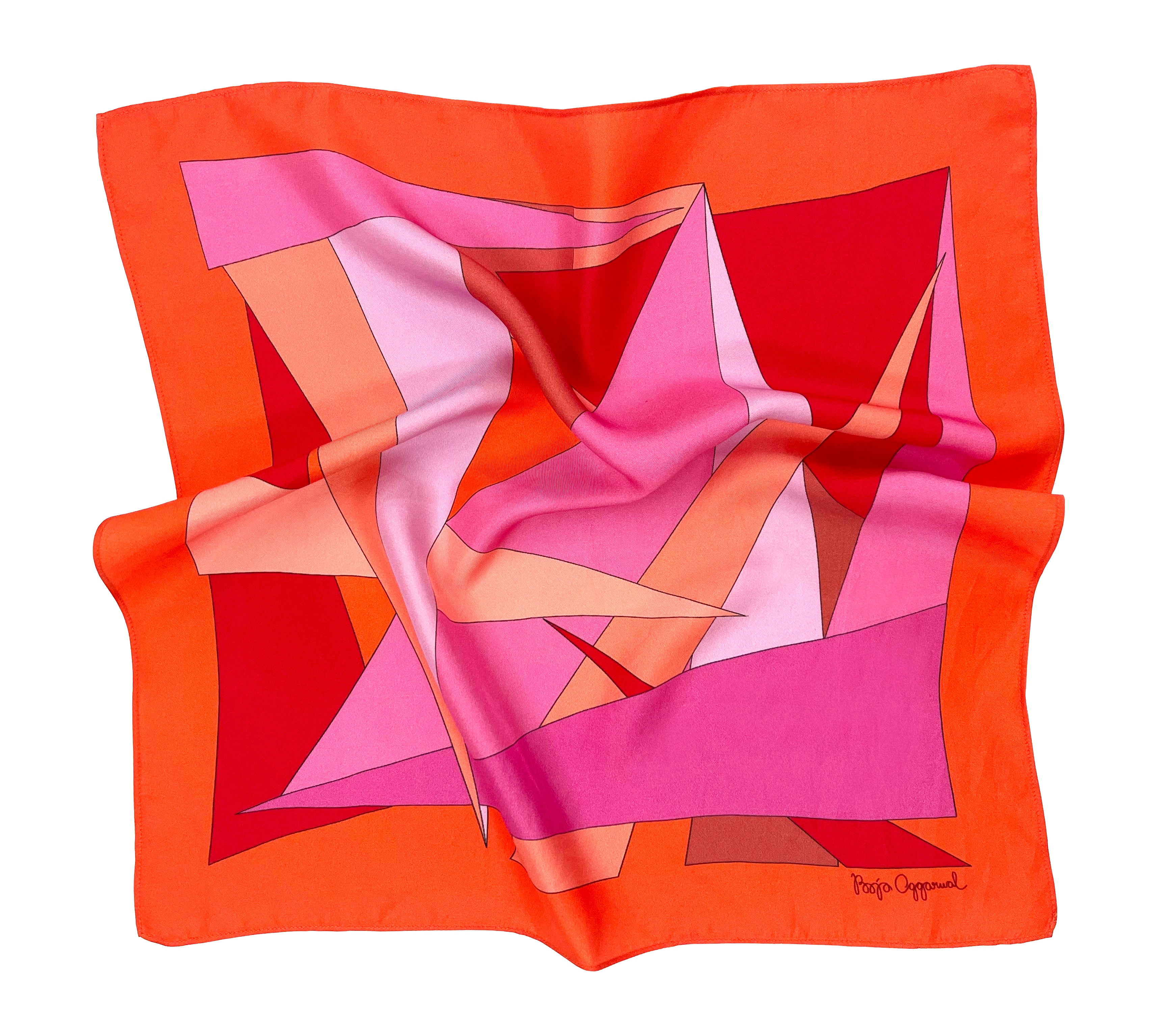 Triangle Magenta Pocket Square