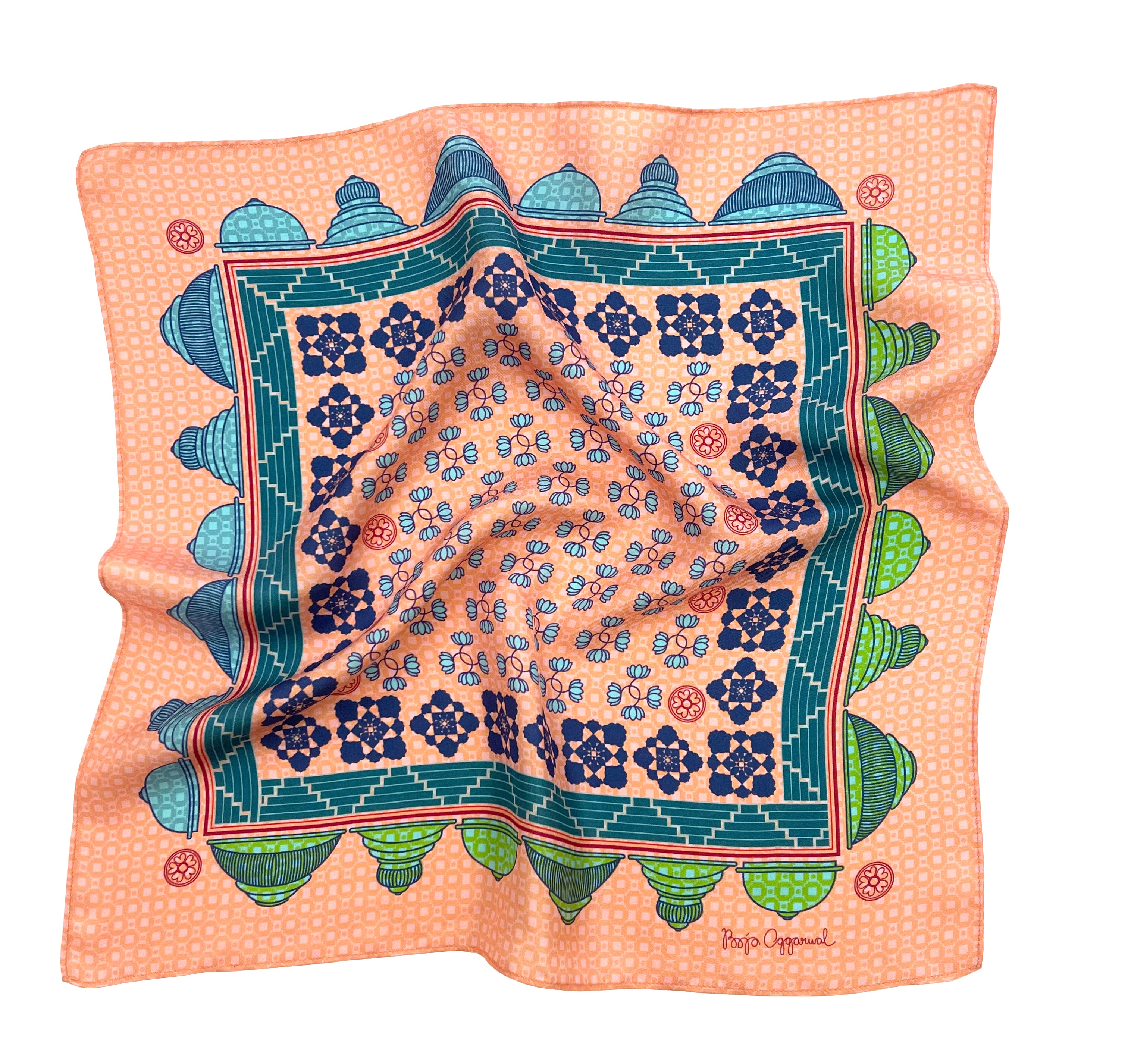 Hampi Peach Pocket Square