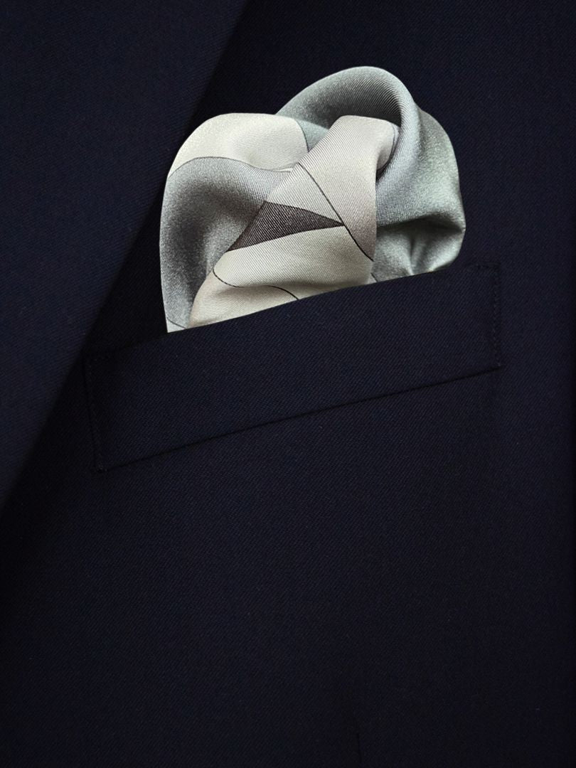 Triangle Grey Pocket Square