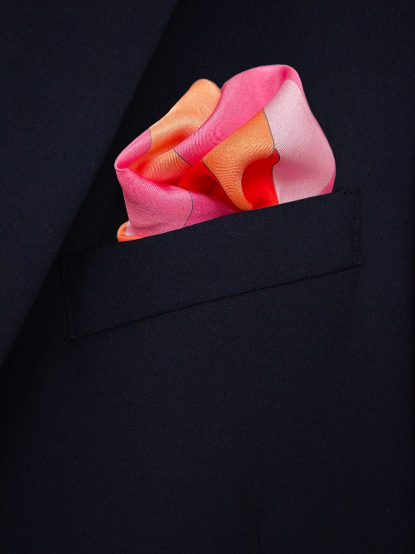 Triangle Magenta Pocket Square