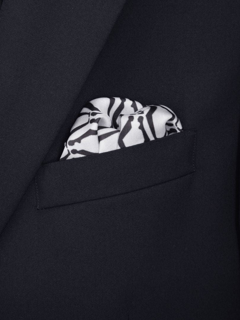 Black and White Diamond Pocket Square
