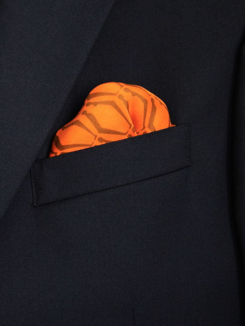 Orange and Brown Diamond Pocket Square